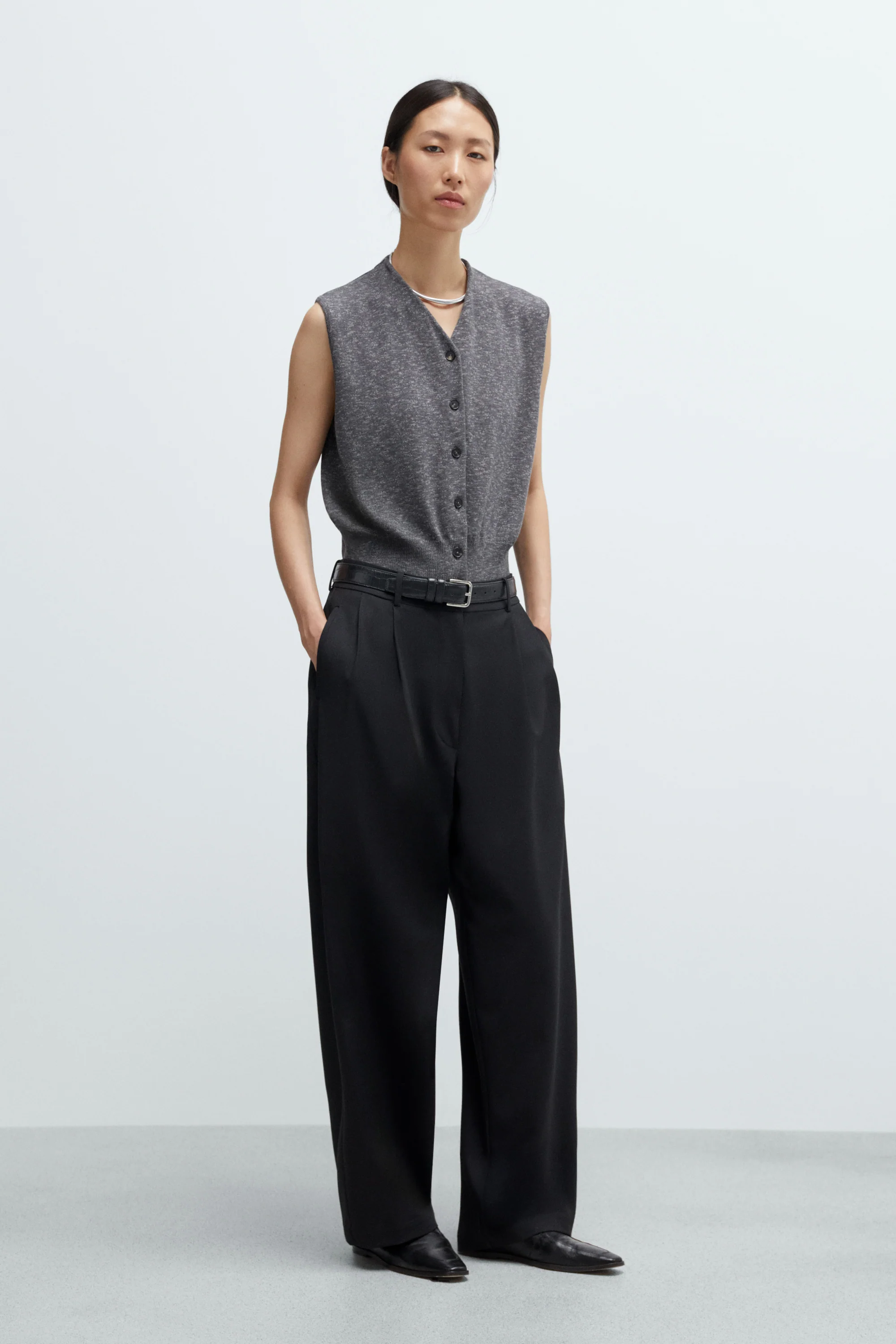 FLECKED COTTON WAISTCOAT