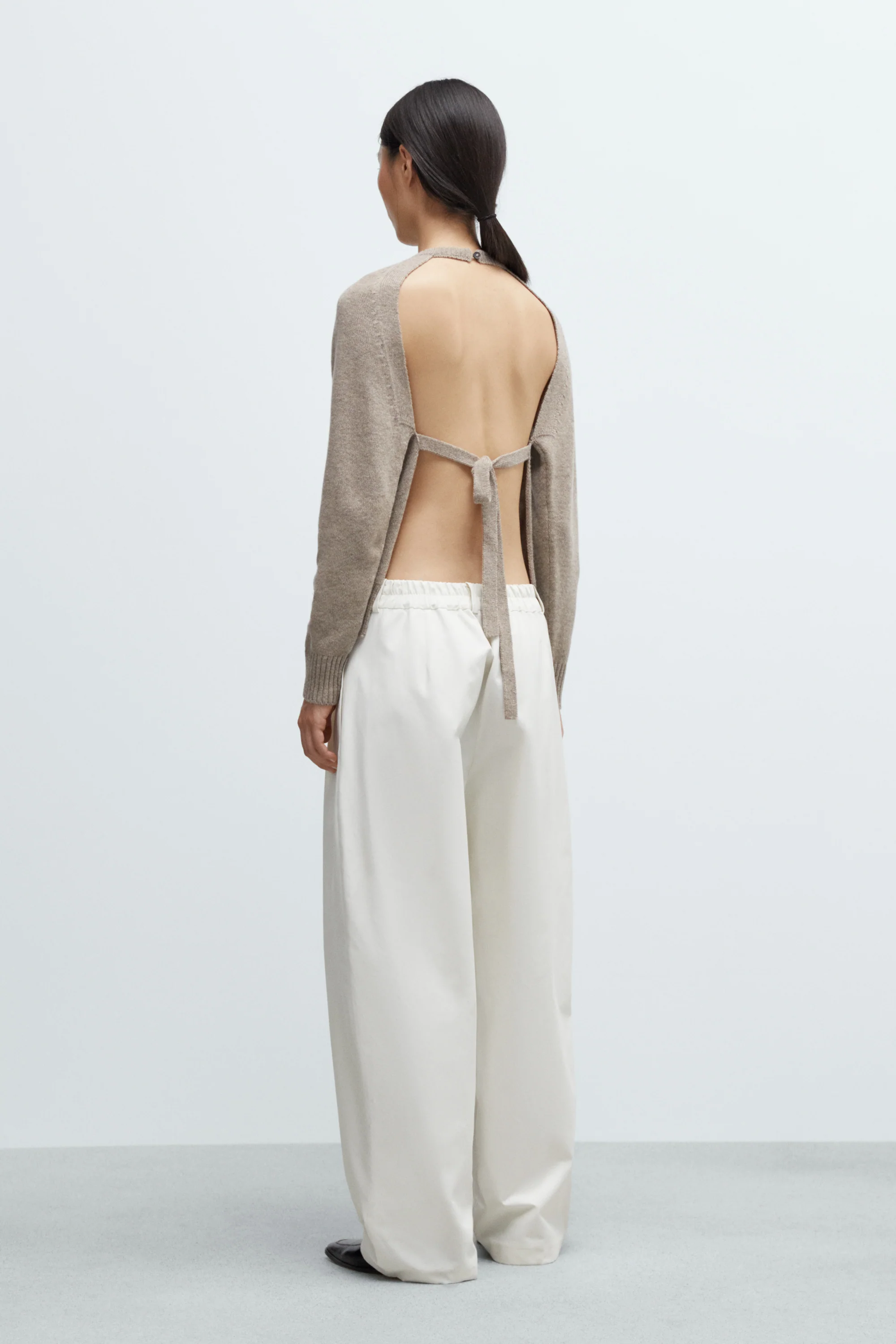 MERINO WOOL OPEN-BACK CARDIGAN - Image 3