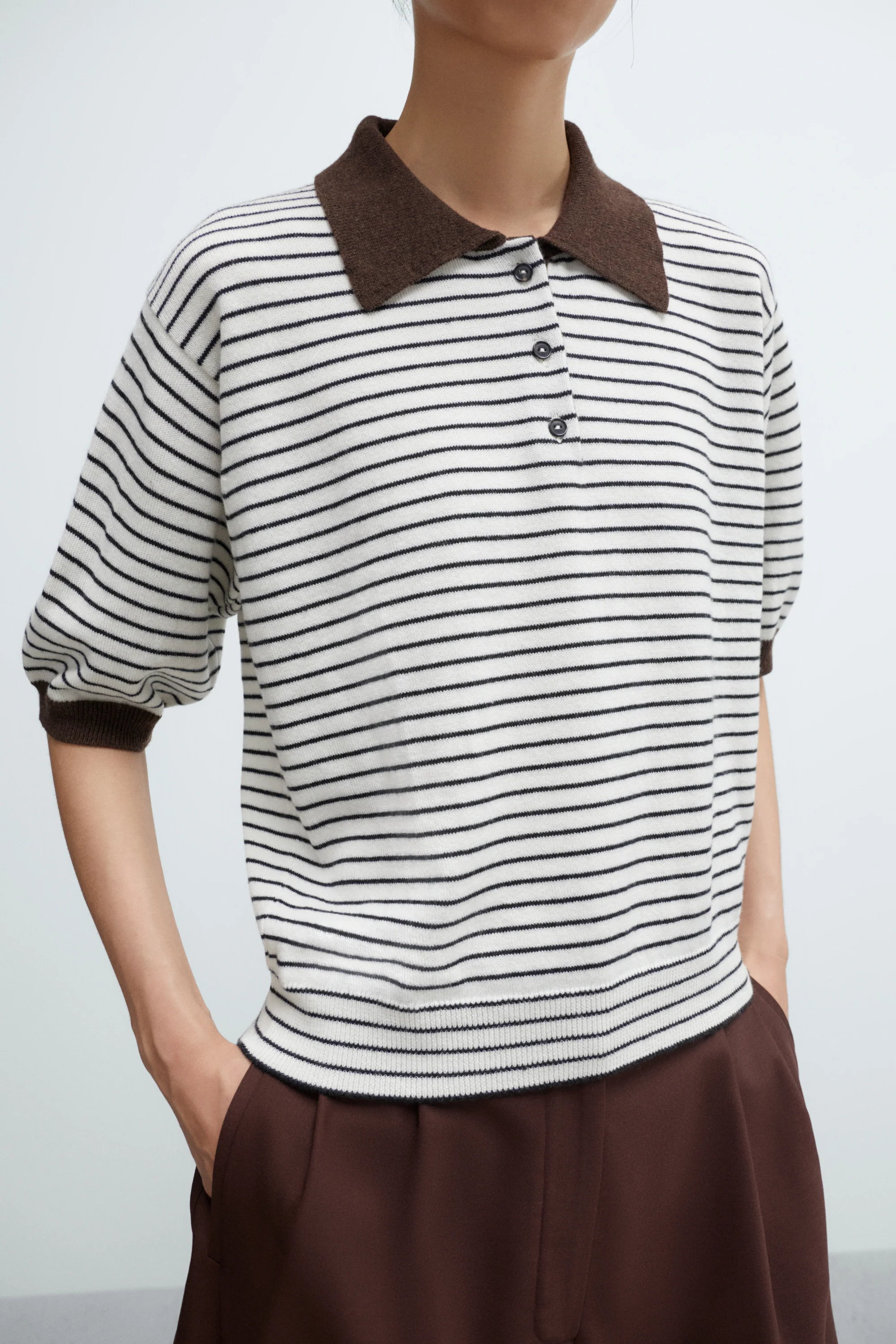 MERINO WOOL STRIPED POLO - Image 2