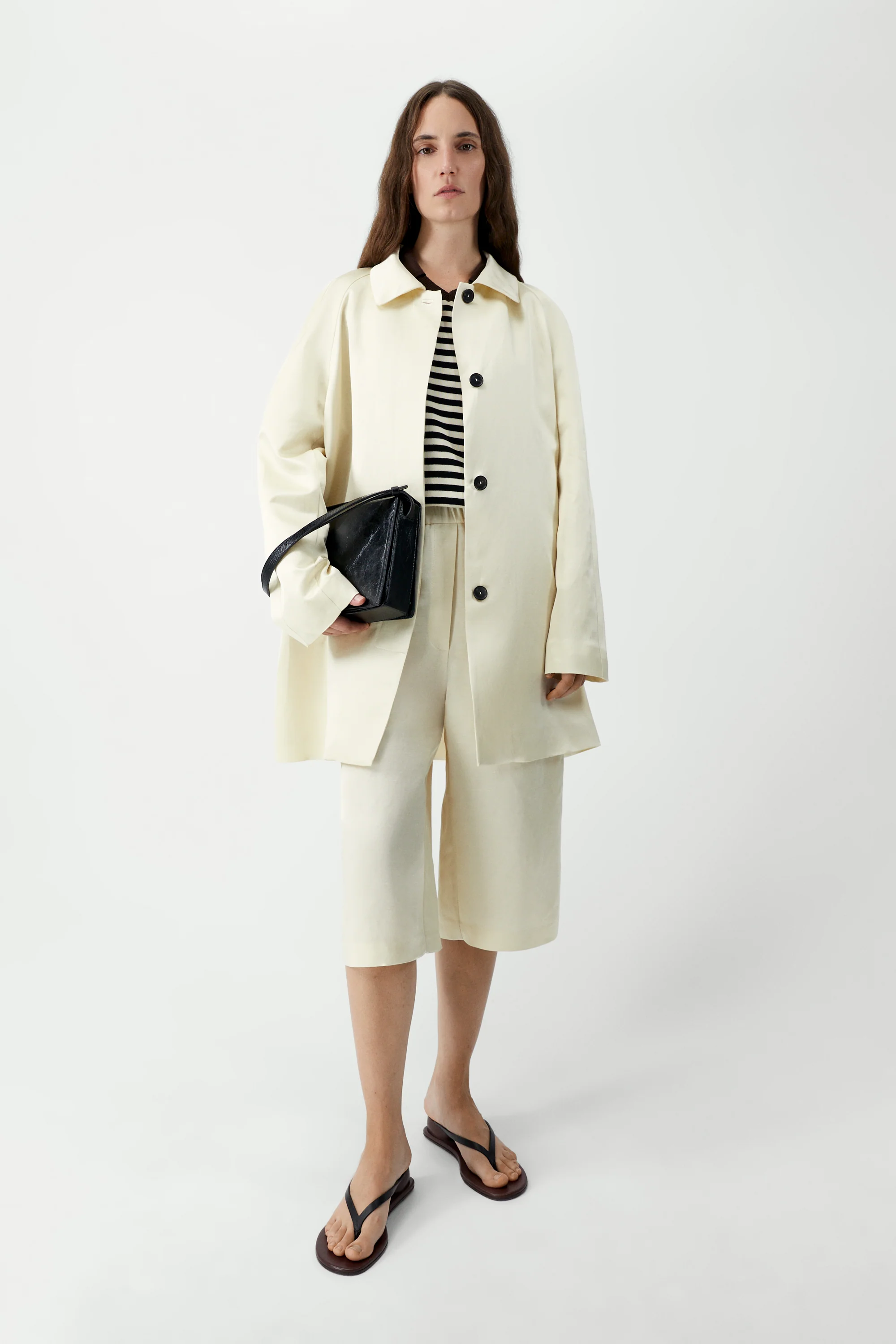 SATIN MID COAT